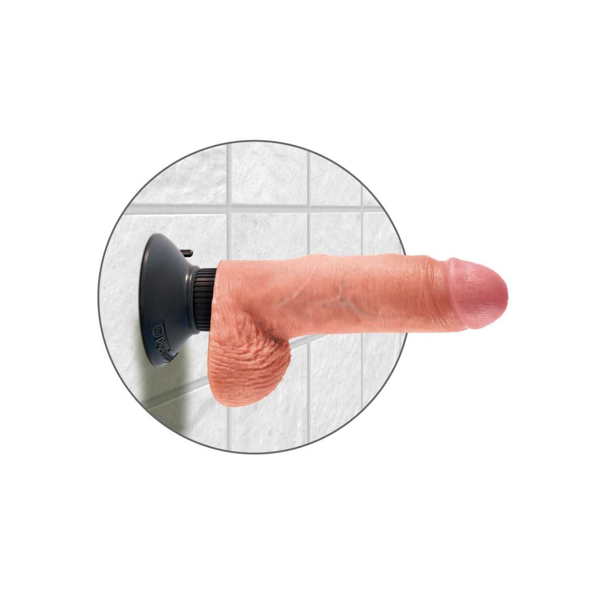 Pipedream King Cock 7 Inch Vibrating Cock with Balls Flesh