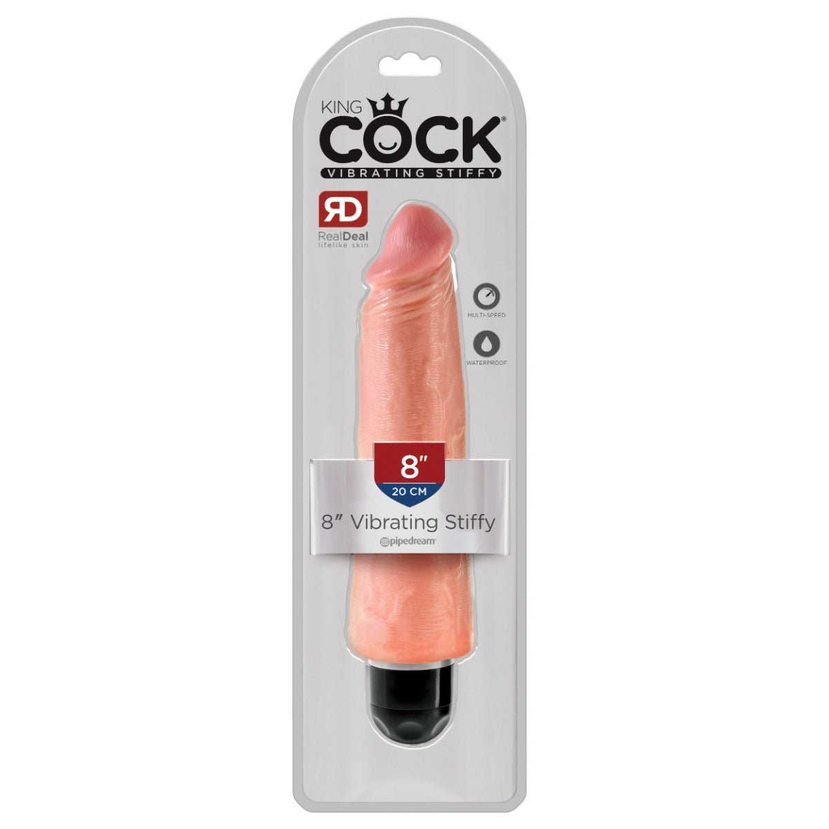 Pipedream King Cock 8 Inch Vibrating Stiffy Vibrator Flesh