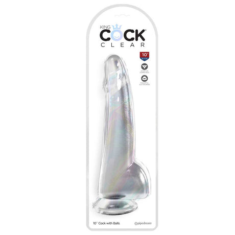Pipedream King Cock Clear 10 Inch Dildo with Balls