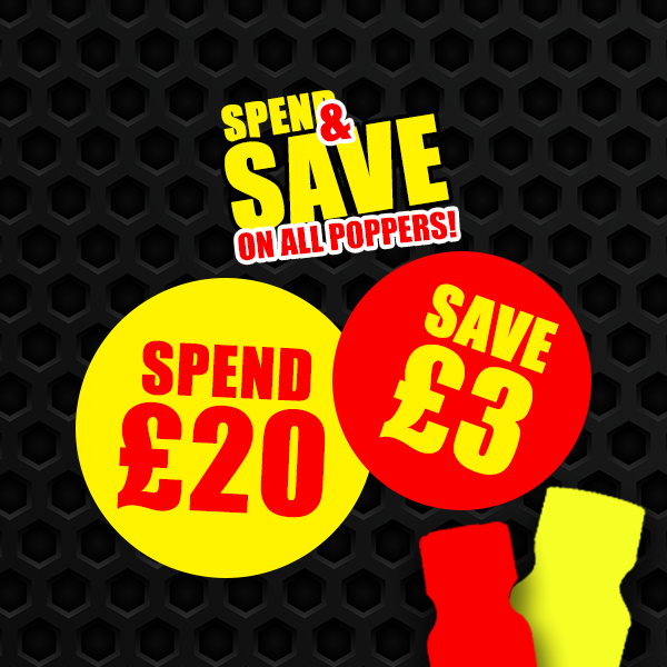 Spend and Save on All Poppers Spend £20 Save £3