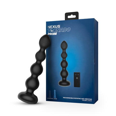 Nexus Tornado Rotating Beaded Anal Probe with Remote Large