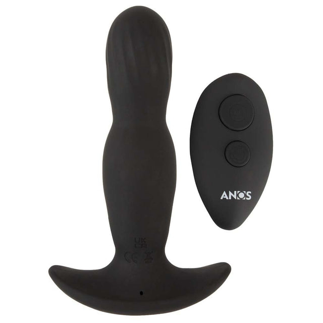 Anos Remote Control Inflatable Tip Butt Plug 5.75 Inch Black - FETCH