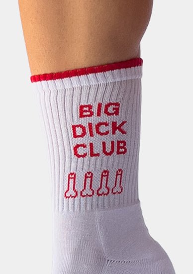 Barcode Berlin Fun Socks Big Dick Club White Red