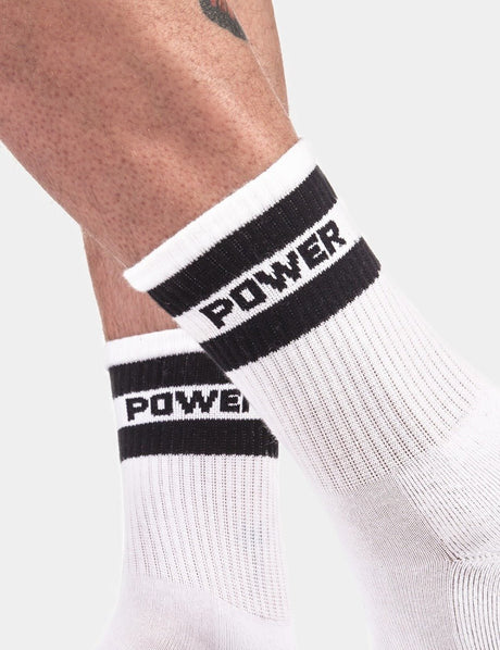 Barcode Berlin Half Fetish Socks Power White Black