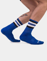 Barcode Berlin Half Fetish Socks Stripes Royal Black White