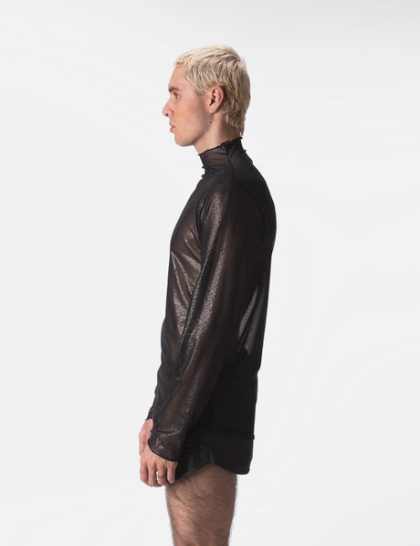 Barcode Berlin Mesh Turtle Neck Mazik Black