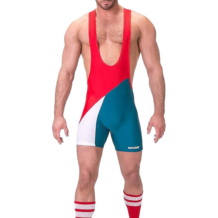 Barcode Berlin Singlet Luckenwalde Red White Petrol - FETCH