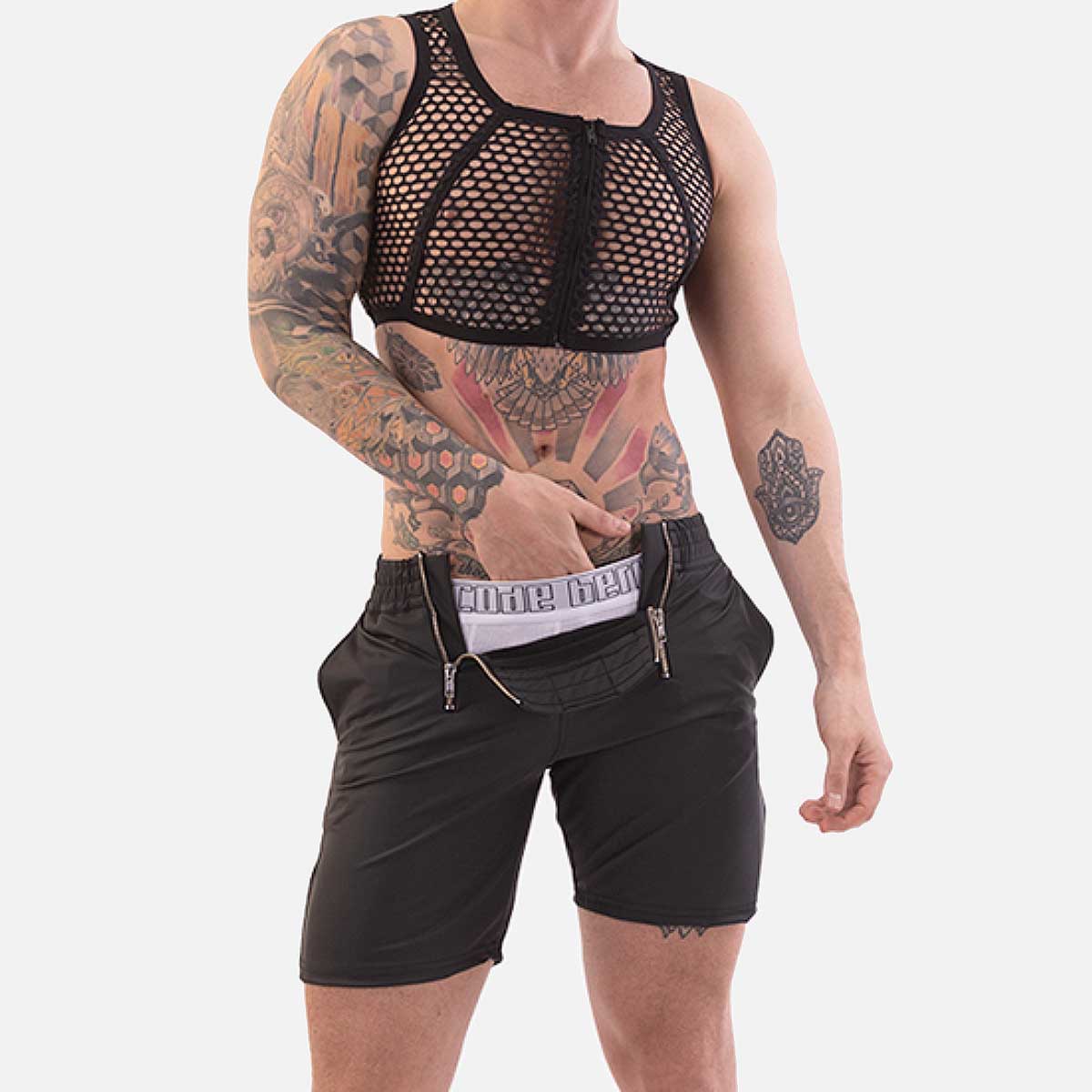 Barcode Berlin Zipper Short Doraf Black