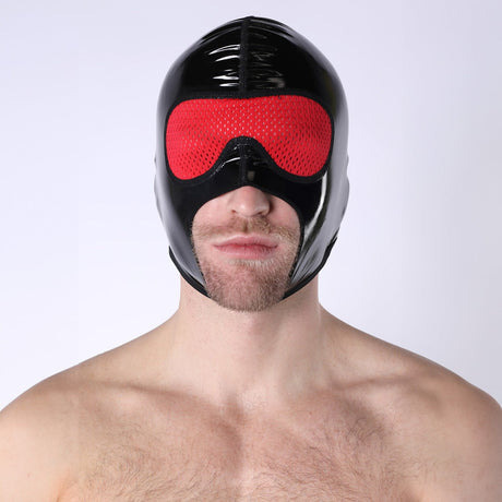 Cellblock 13 Black Chrome Mesh Eye Hood Black Red