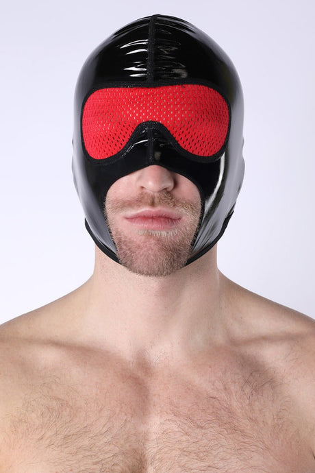 Cellblock 13 Black Chrome Mesh Eye Hood Black Red