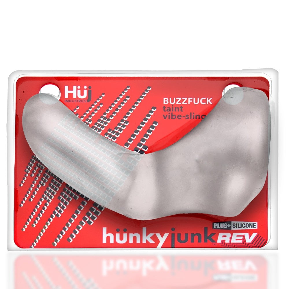 Hunkyjunk BUZZFUCK Taint Vibe Cock Sling Clear Ice