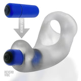 Hunkyjunk BUZZFUCK Taint Vibe Cock Sling Clear Ice
