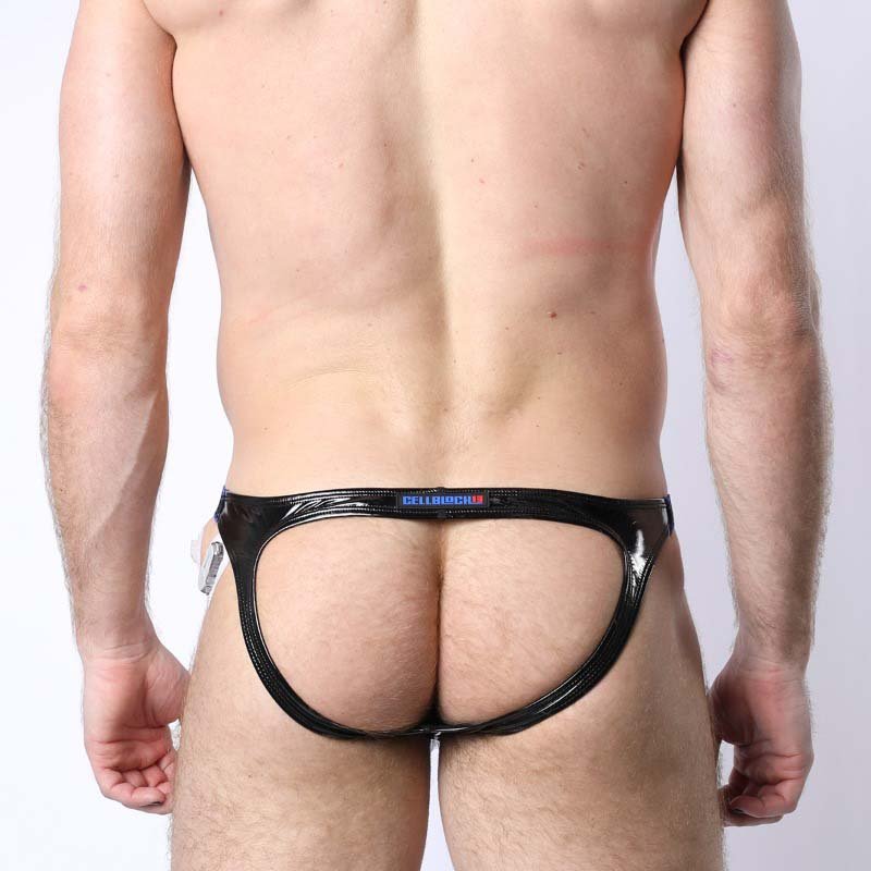 Cellblock 13 Black Chrome Jock Brief Black Blue - FETCH