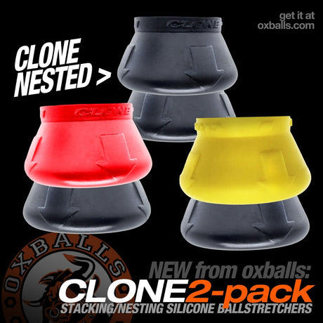 Oxballs Clone Duo Stacking Ballstretchers Black Yellow