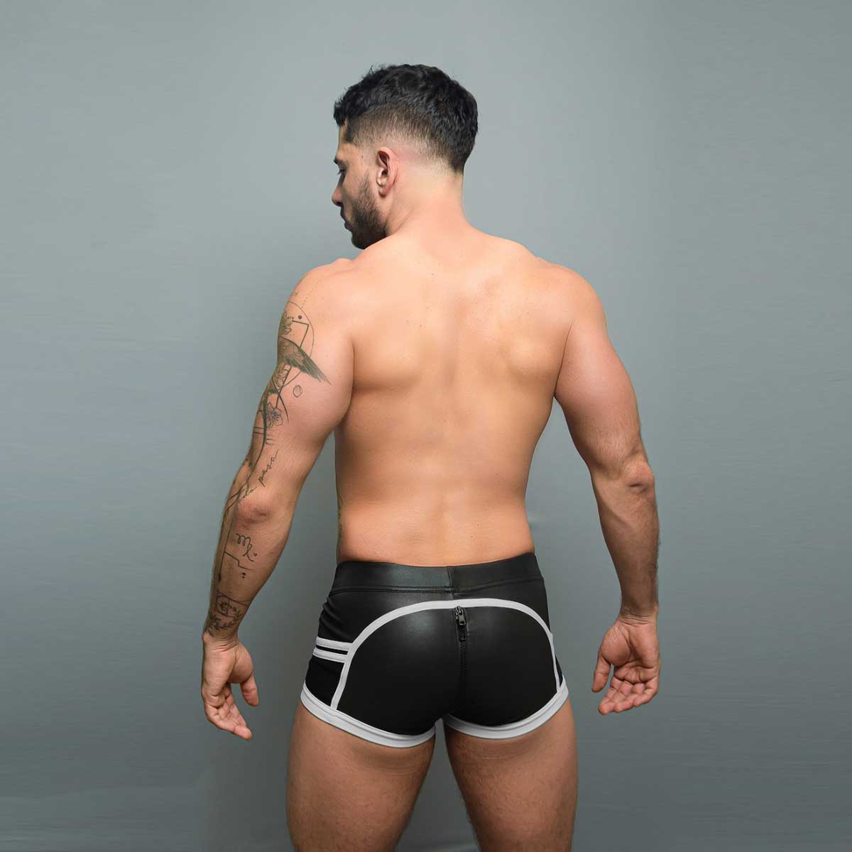 Dale Mas Biker + Pouch Shorts Black White
