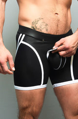 Dale Mas Biker + Skin Bike Zipper Shorts Black White