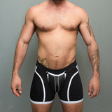 Dale Mas Biker + Skin Bike Zipper Shorts Black White