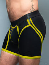 Dale Mas Biker + Skin Bike Zipper Shorts Black Yellow