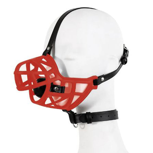 ruff GEAR Silicone Bulldog Muzzle and Ball Gag Black Red