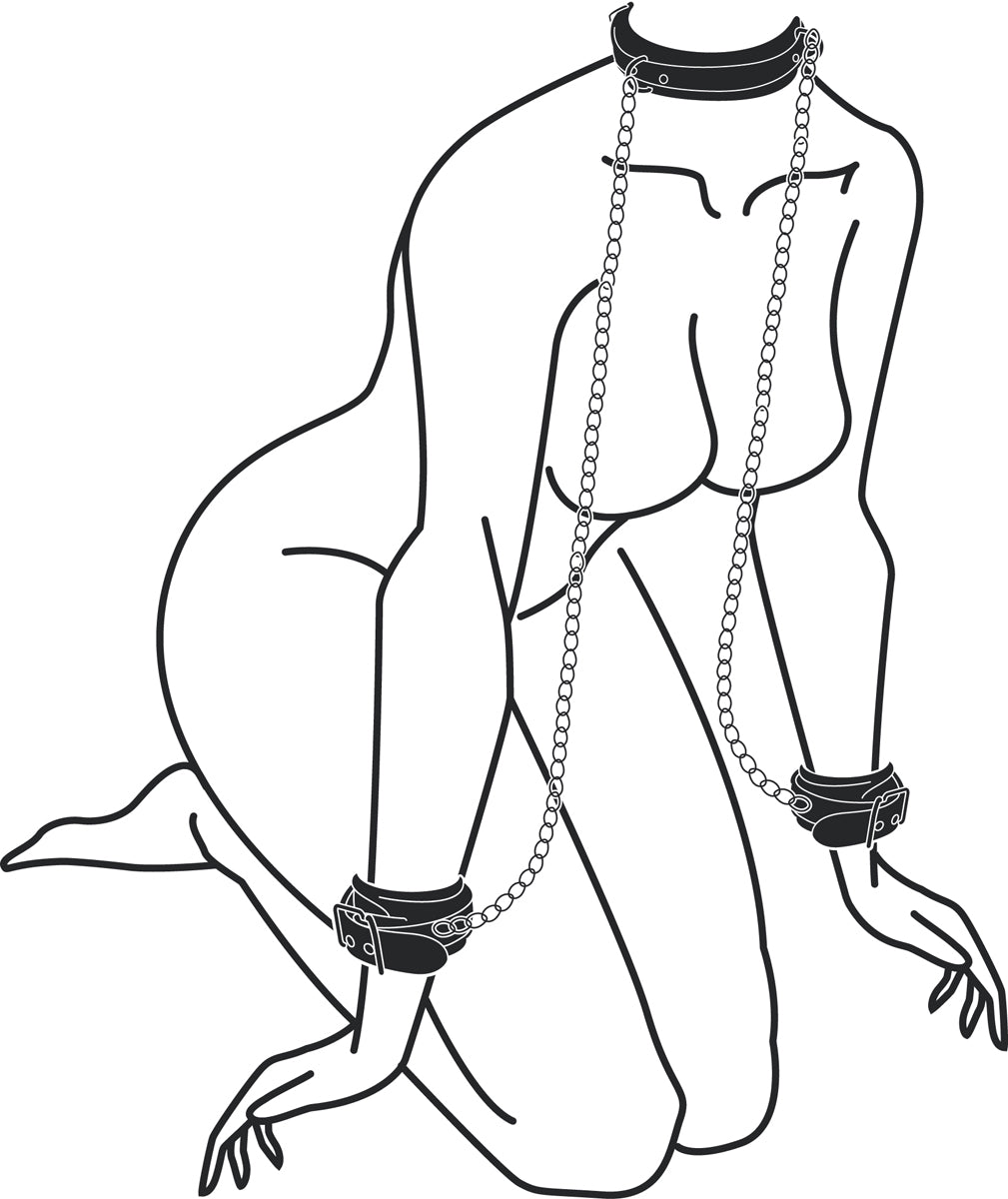 EasyToys Leather Collar with Handcuffs