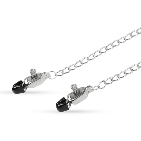 EasyToys Big Nipple Clamps with Chain Silver