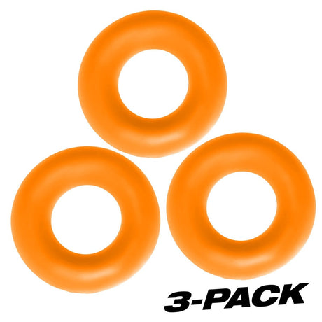 Oxballs FAT WILLY Jumbo Cock Ring 3 Pack Orange
