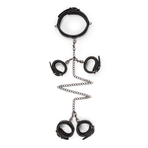 EasyToys Fetish Set with Collar Ankle and Wrist Restraints