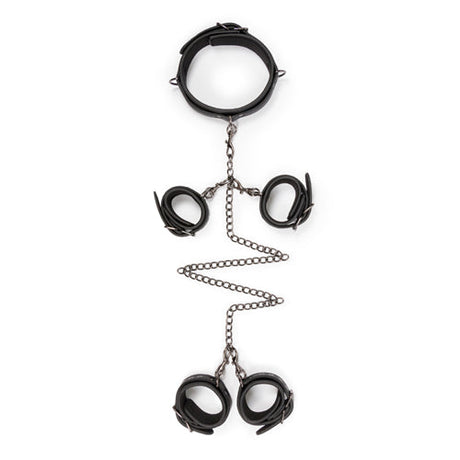 EasyToys Fetish Set with Collar Ankle and Wrist Restraints