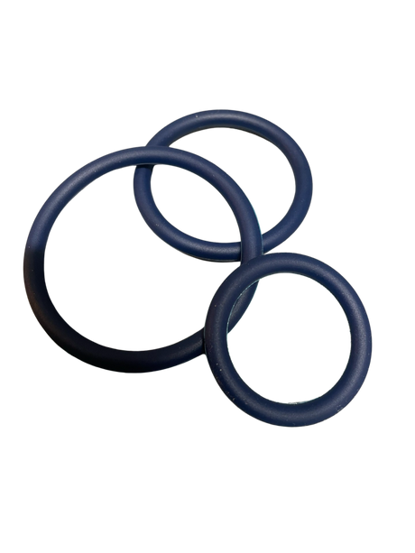 ruff GEAR Silicone Cock Ring 3 Pack Space Blue