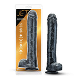 Jet Dark Steel Carbon Metallic Black Dildo 14 Inch