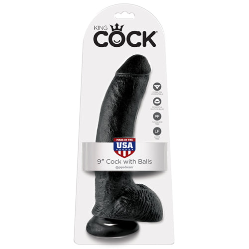 Pipedream King Cock 9 inch Cock with Balls Black