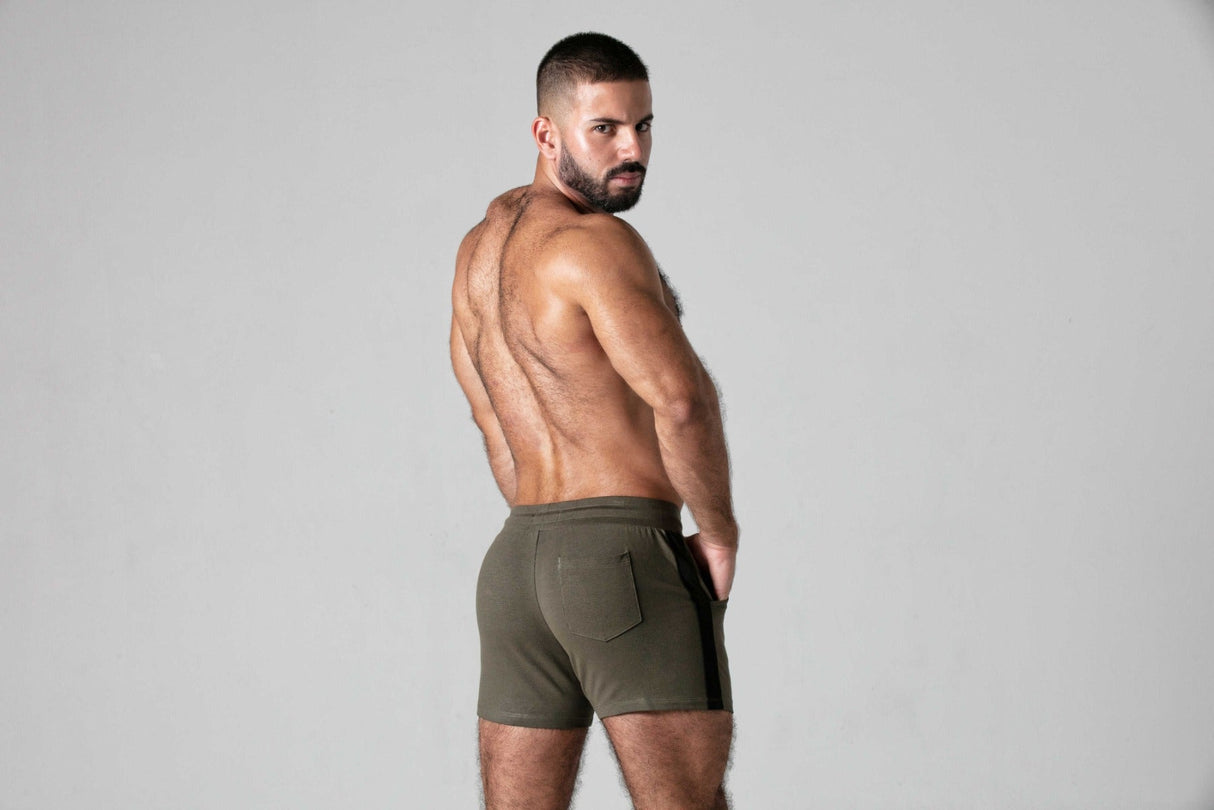 Locker Gear Side Stripe Mini Short Khaki