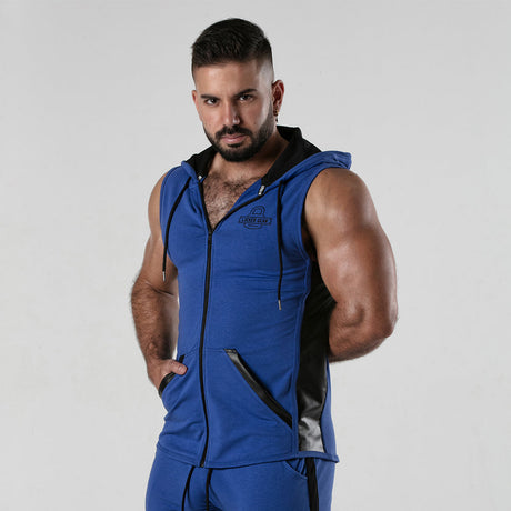 Locker Gear Backroom Sleeveless Hoody Blue