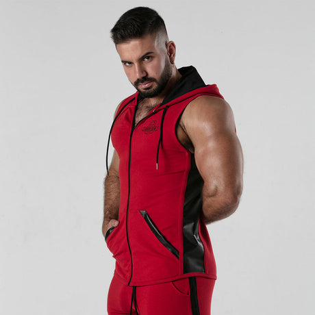 Locker Gear Backroom Sleeveless Hoody Red