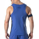 Locker Gear Sport Mesh Stripe Tank Top Blue - FETCH