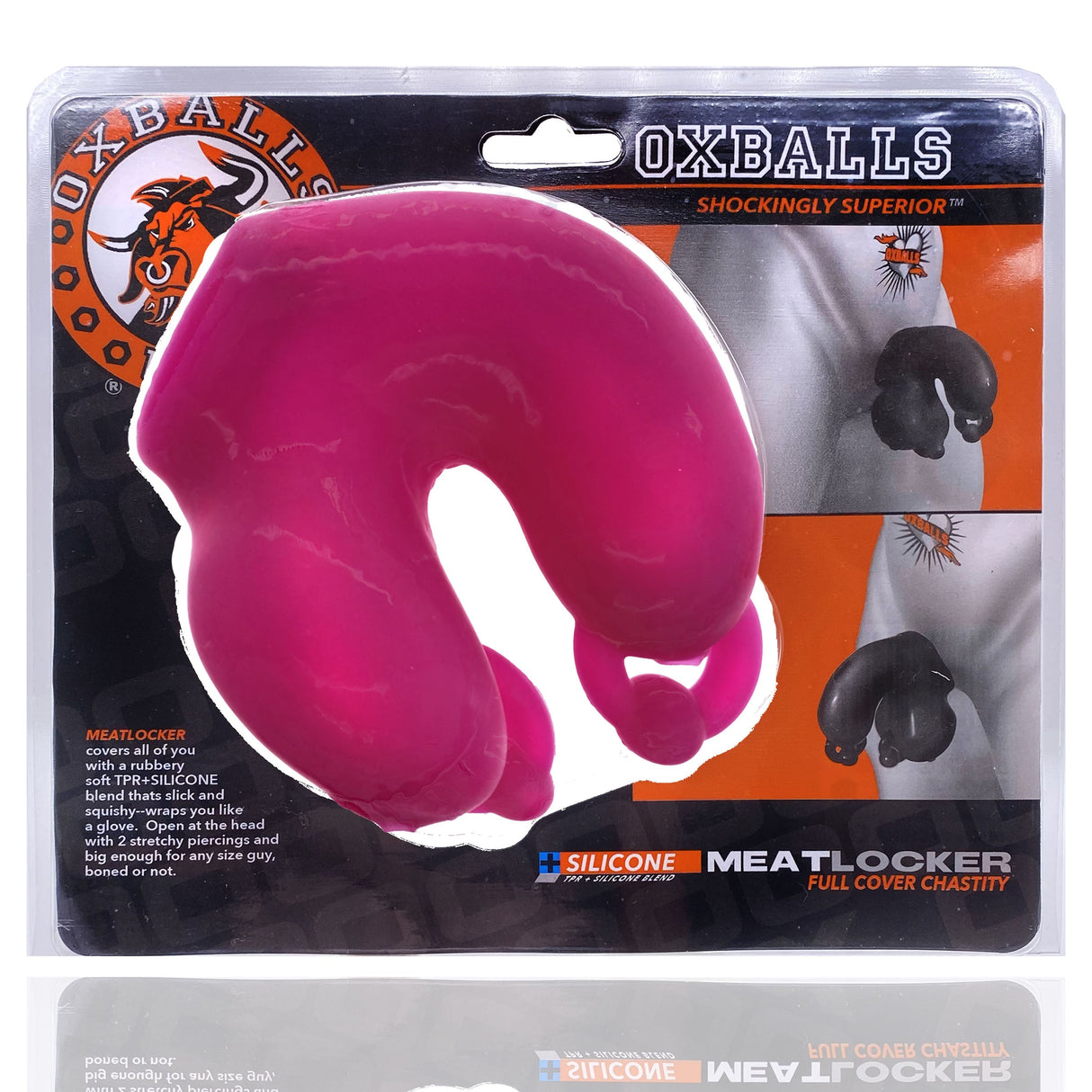 Oxballs MEATLOCKER Chastity Device Hot Pink Ice