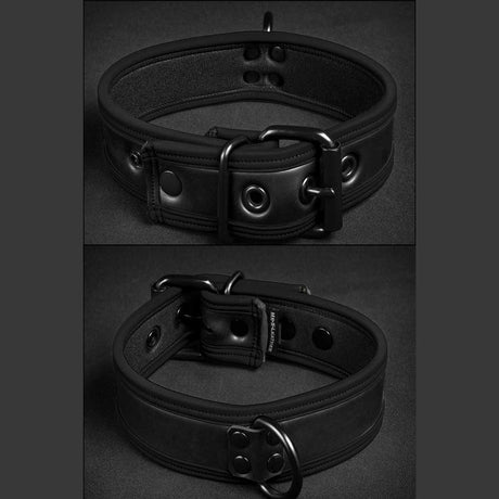 Mr S Leather Neoprene Puppy Collar Black Black
