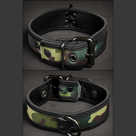 Mr S Leather Neoprene Puppy Collar Camo Black
