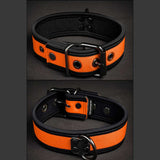Mr S Leather Neoprene Puppy Collar Orange Black

