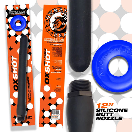 Oxballs OXSHOT Shower Douche 12 Inch with Flex Cock Ring Blue