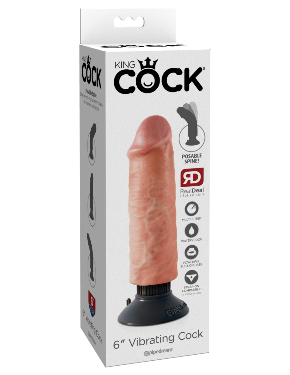 Pipedream King Cock 6 Inch Vibrating Cock Flesh