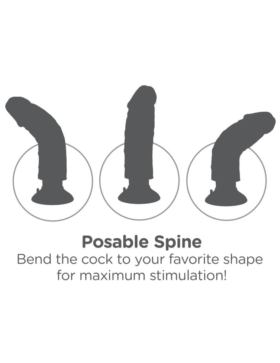 Pipedream King Cock 6 Inch Vibrating Cock Flesh