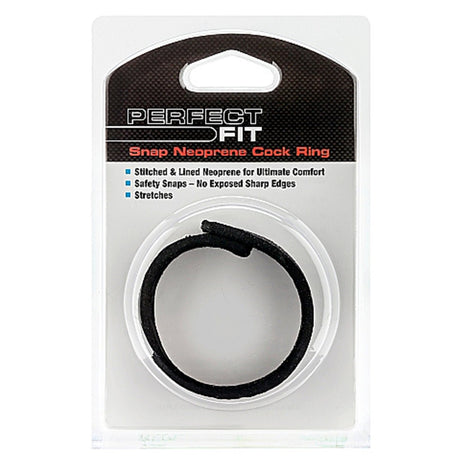 Perfect Fit Neoprene Snap Cock Ring Black - FETCH