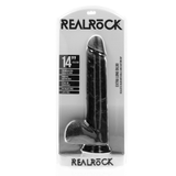 RealRock Extra Long Dildo with Balls 14 Inch Black