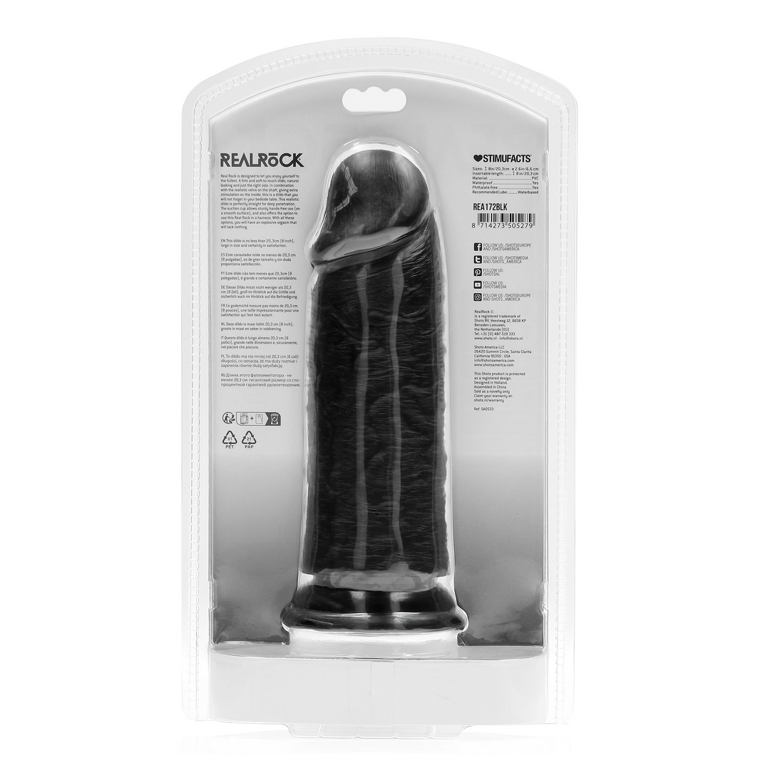 RealRock Extra Thick Dildo 8 Inch Black