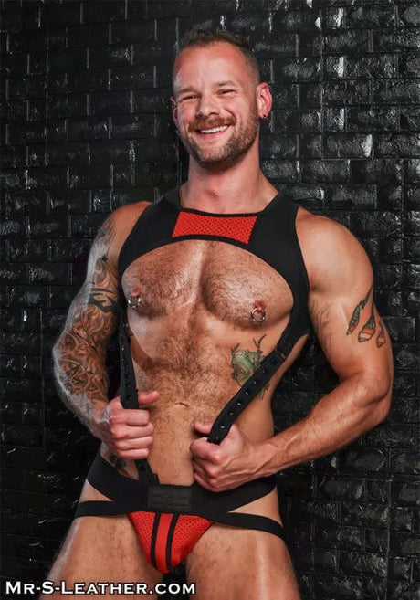 Mr S Leather Archer Body Harness Red