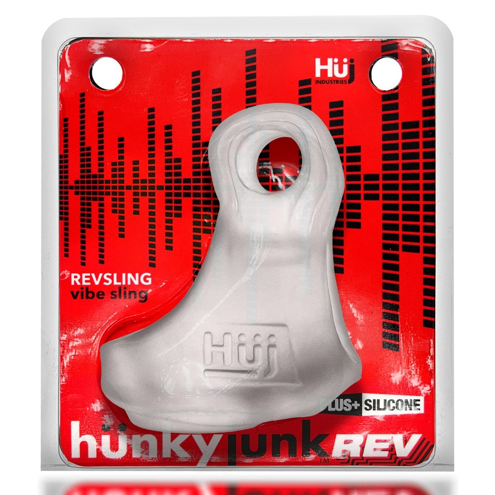 Hunkyjunk REVSLING Vibe Cock & Ball Sling Clear Ice