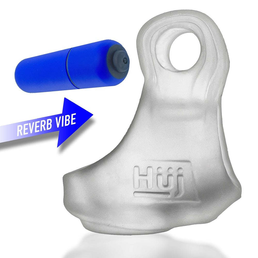 Hunkyjunk REVSLING Vibe Cock & Ball Sling Clear Ice