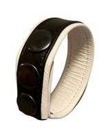 ruff GEAR Double Tone Leather Cock Strap Black White