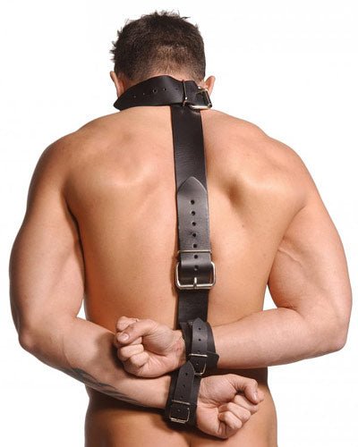 ruff GEAR Leather Wrist To Neck Restraints